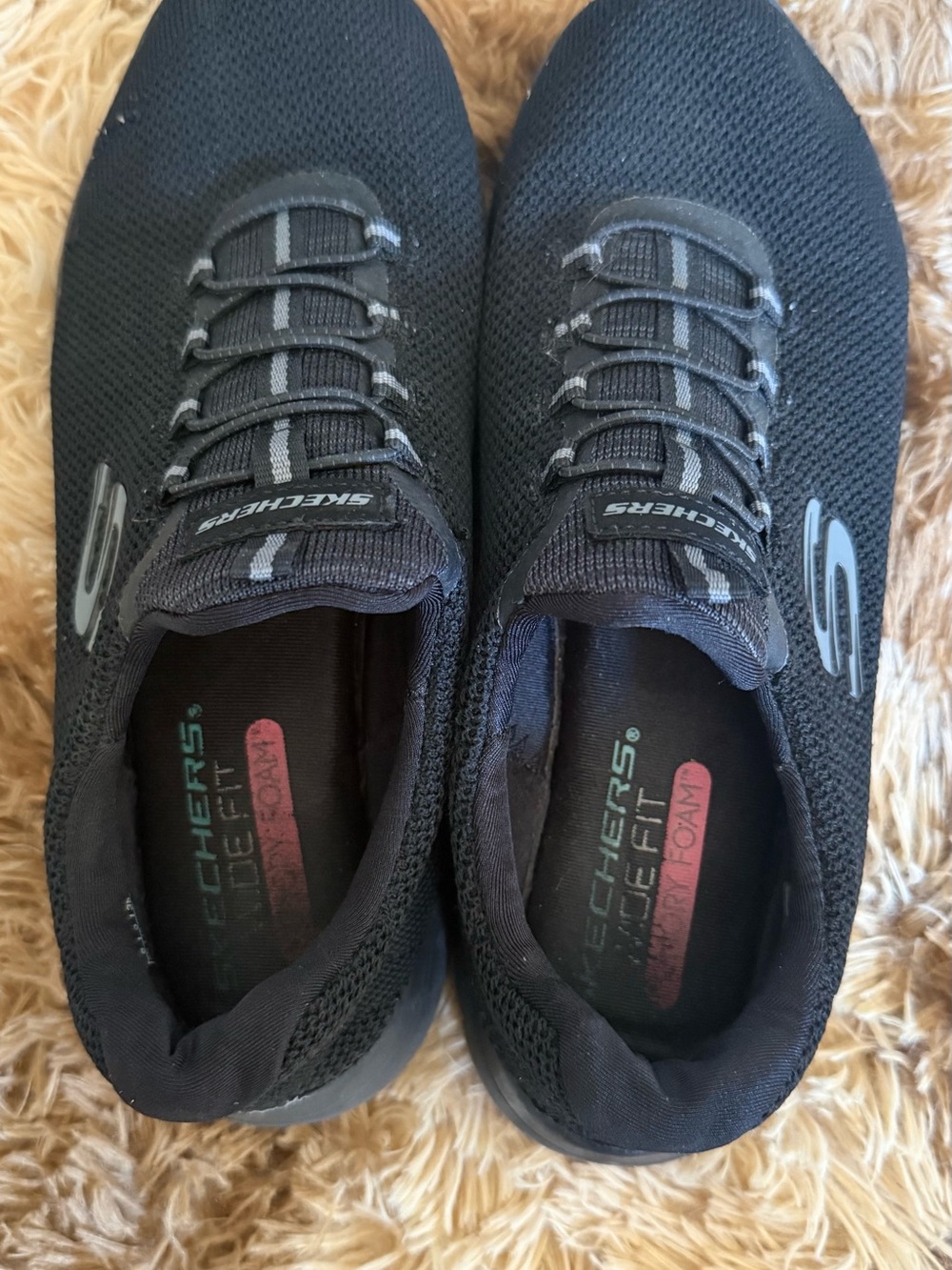 Skechers Black Slip-On Memory Foam Sneakers - Picture 3 of 5